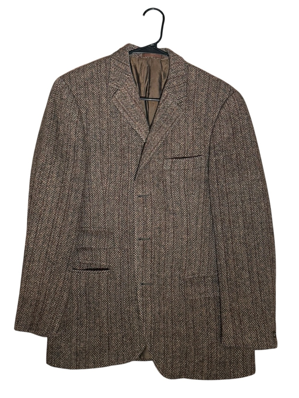 Herringbone Tweed Harris Tweed 36R Mens Custom Tailored Suit Jacket